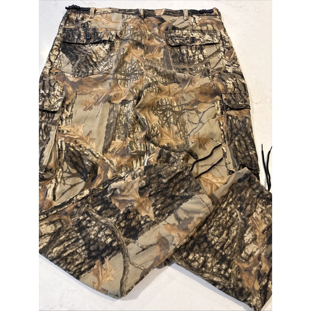 Vintage USA Commander Pants Mens L 38-40 Camo‎ Adjustable Waist Hunting Cargo